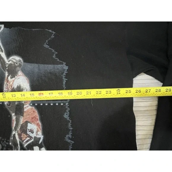 Vtg Members Property Michael Jordan Y2K Waffle Knit Long Sleeve Shirt Mens 3XL - Picture 9 of 12